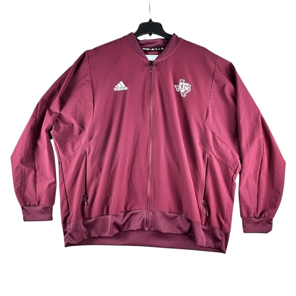 Adidas Texas A&M Aggies Track Jacket Mens 3XL Maroon NCAA SEC Team Issued